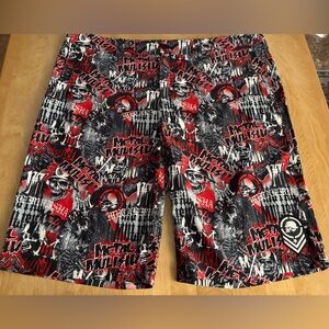 Metal Mulisha Red and Black Board Shorts Men’s Size 42